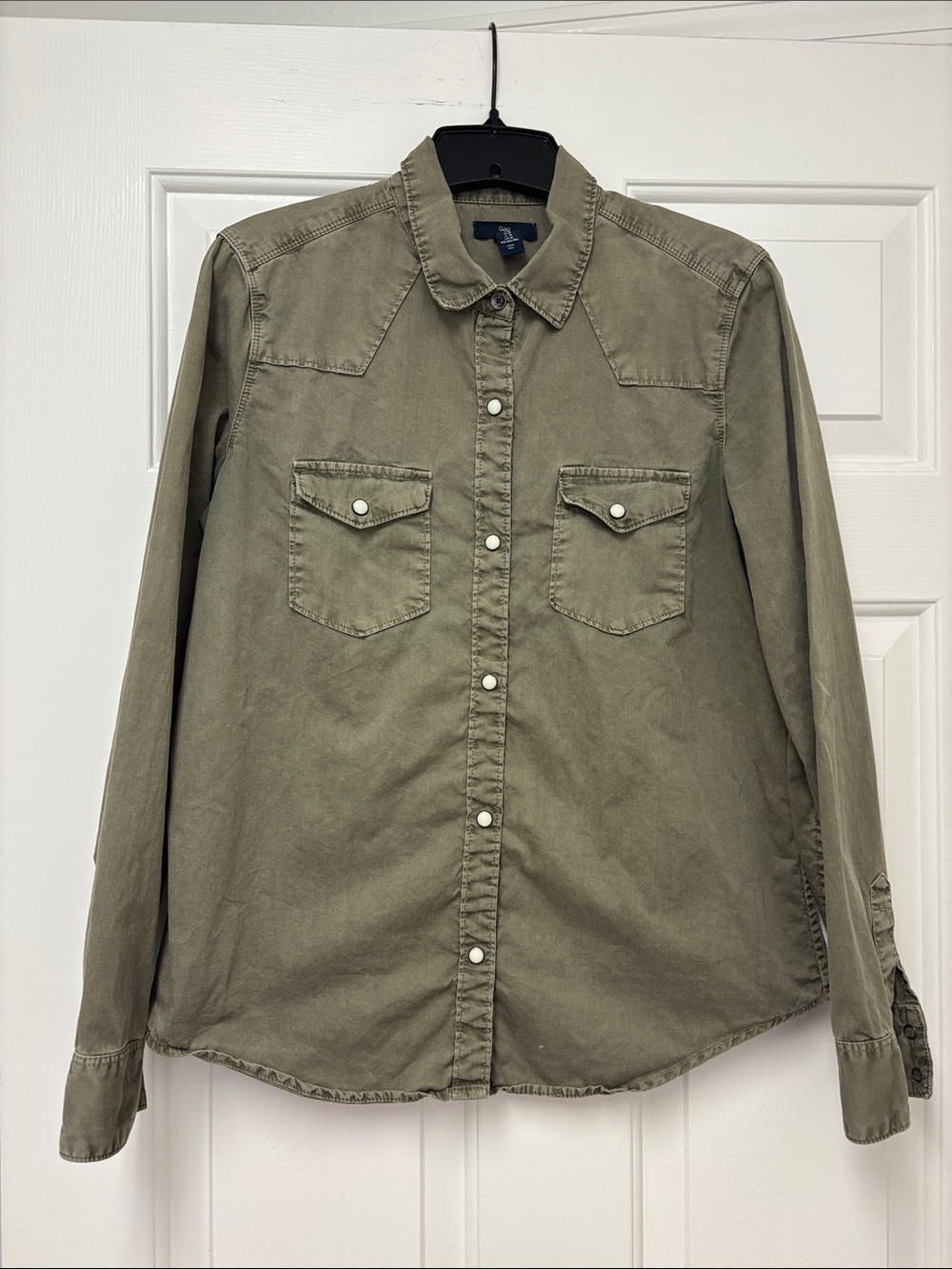 GAP Factory Khaki Green Button-Up Shirt